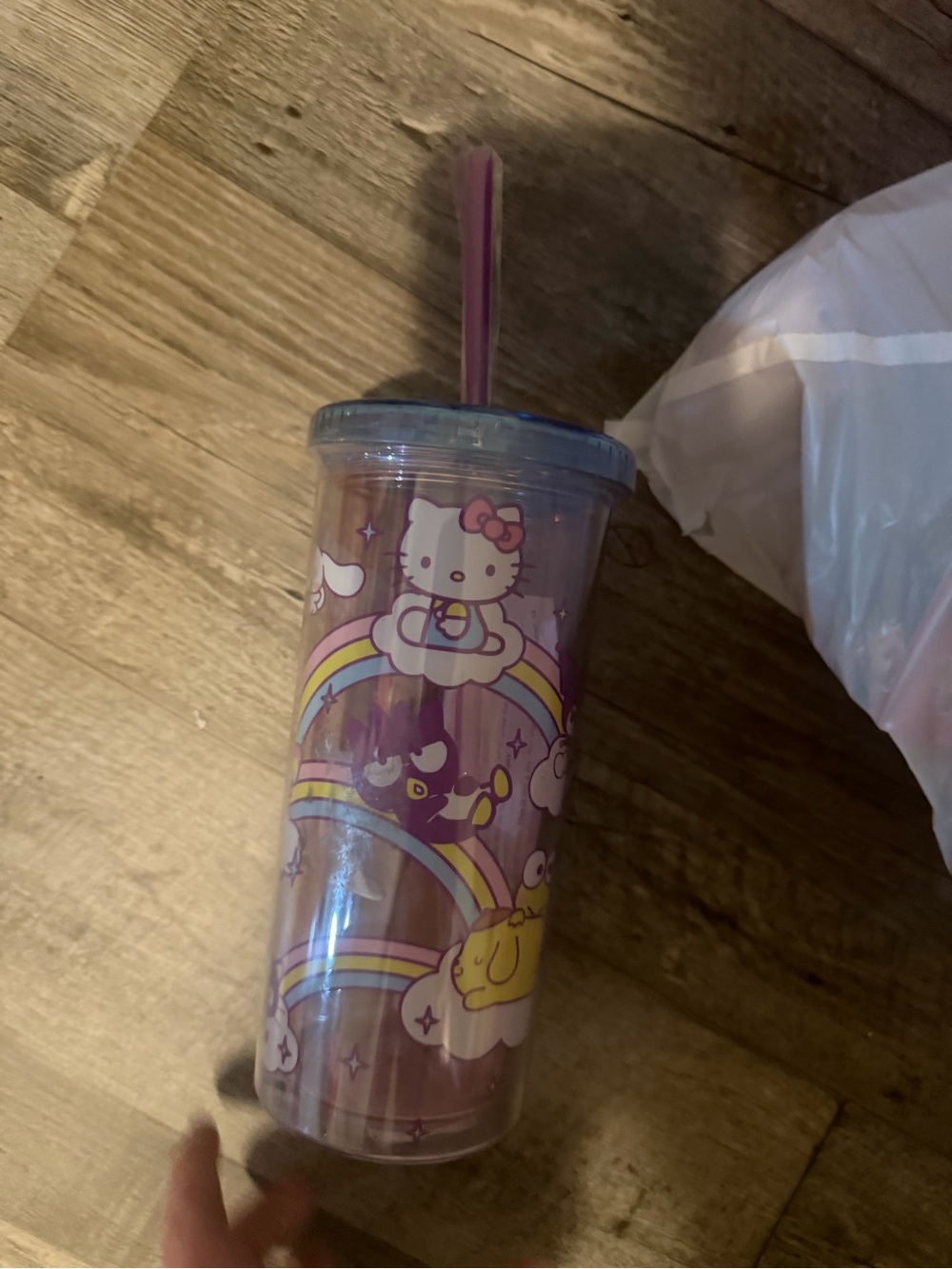 Sanrio Purple Hello Kitty Rainbow Tumbler with Straw